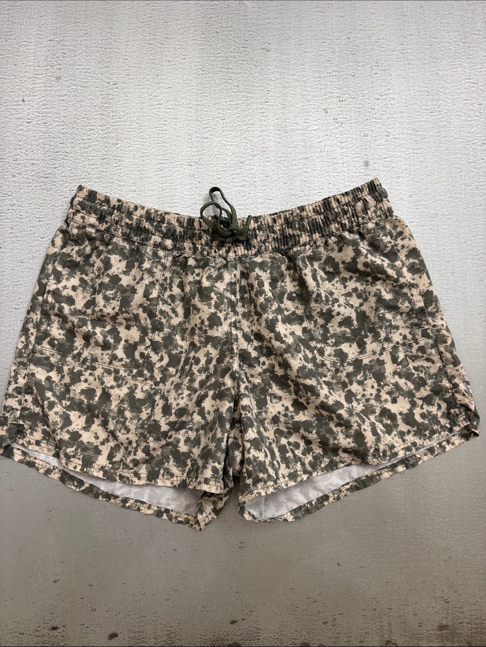 The North Face Tan and Olive Camo Athletic Shorts
